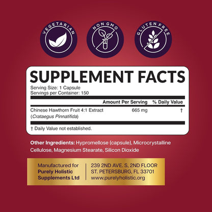 Hawthorn Berry Supplement, 5 Month Supply, Powerful 4:1 Hawthorn Extract | High Strength Hawthorne Berries, Cardiovascular Health Support, Hawthorne Berry Supplement, Vegan & Non-GMO, 150 Capsules
