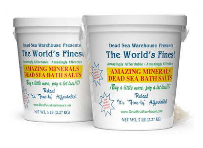 Dead Sea Warehouse-Amazing Minerals Dead Sea Bath Salts,100% Full Mineral Therapeutic Bath Salts, Detoxifying & Moisturizing, Exfoliating for Dry Skin, Unscented(5 lbs)