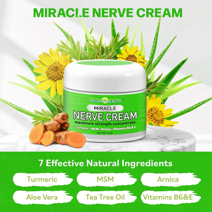 Neuro Health Miracle Nerve Cream - XL 4oz JAR - Maximum Strength - Turmeric and Arnica Blend for Neuropathy Discomfort Relief - Soothing Foot & Hand Formula with MSM, B6, E - Made in USA Neuro HealthBuy Supplements Australia