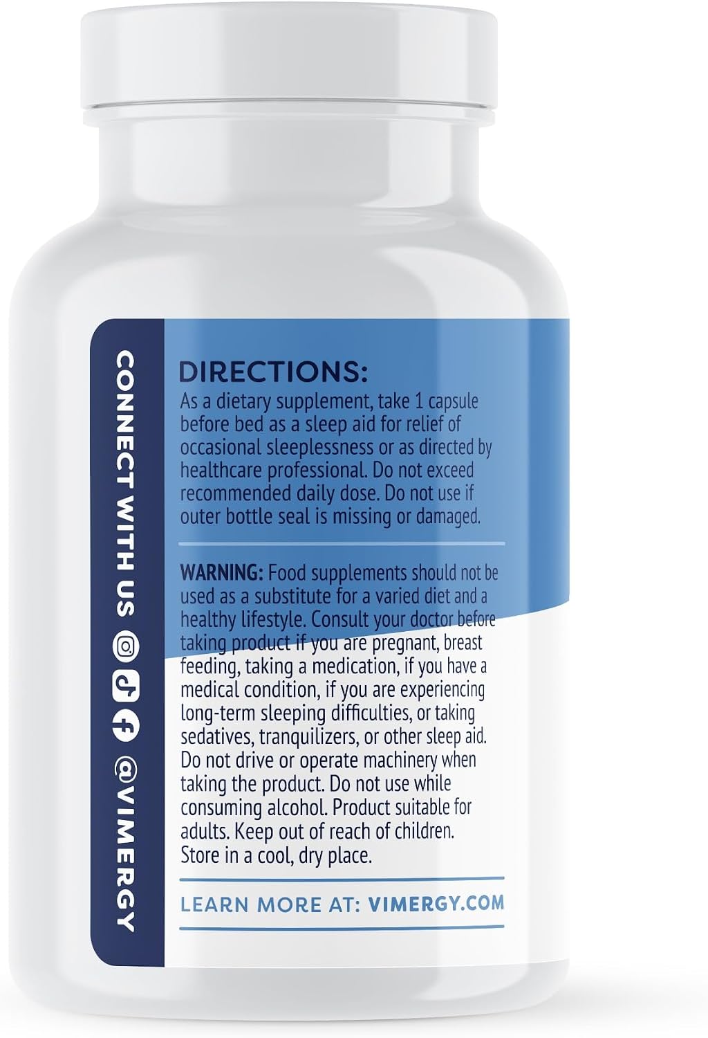 Vimergy Melatonin – Natural Sleep Aid – Sleep Supplement – Helps You Fall Asleep Faster & Stay Asleep Longer - Non-GMO, Gluten-Free, Kosher, Soy-Free, Vegan, Paleo (120 Counts)