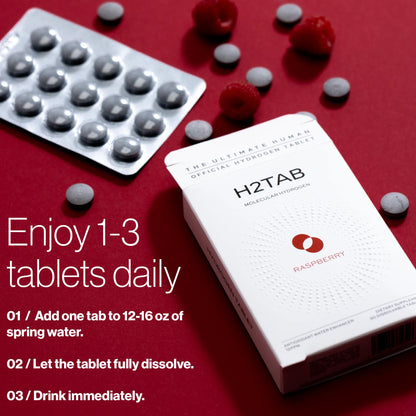 Molecular H2TAB Hydrogen Water Tablets with Magnesium -12 PPM Hydrogen Tablets for Drinking Water -Rich in Antioxidants, Supports Cellular Health, Recovery & Cognitive Function (30 Counts, Raspberry) H2TAB buy supplements Au
