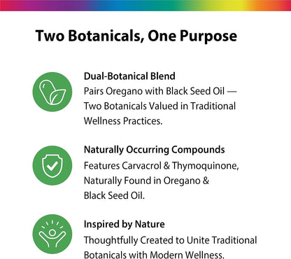 Rainbow Light Oil of Oregano with Black Seed Oil | 90 Softgels | Naturally Occurring Carvacrol & Thymoquinone