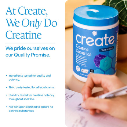 Create Creatine Monohydrate Gummies for Men & Women, Boost Focus, Strength, and Endurance, Anti-Melting Formula, Vegan, Gluten-Free, Non-GMO, 1.5g of Creatine per Gummy (Orange)