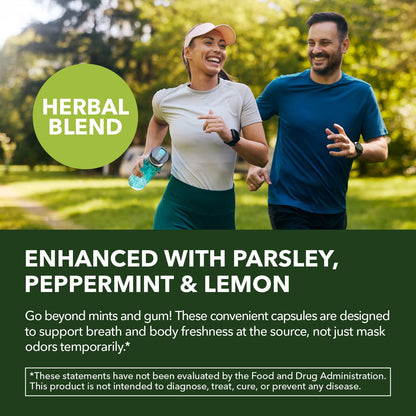 Chlorophyll Pills for Internal Cleanse & Balance, 30 Count, Internal Detox | Skin Health and Body Deodorizing Supplement with Parsley Peppermint & Lemon Extract, Vegan Non-GMO Chlorophyll Capsules