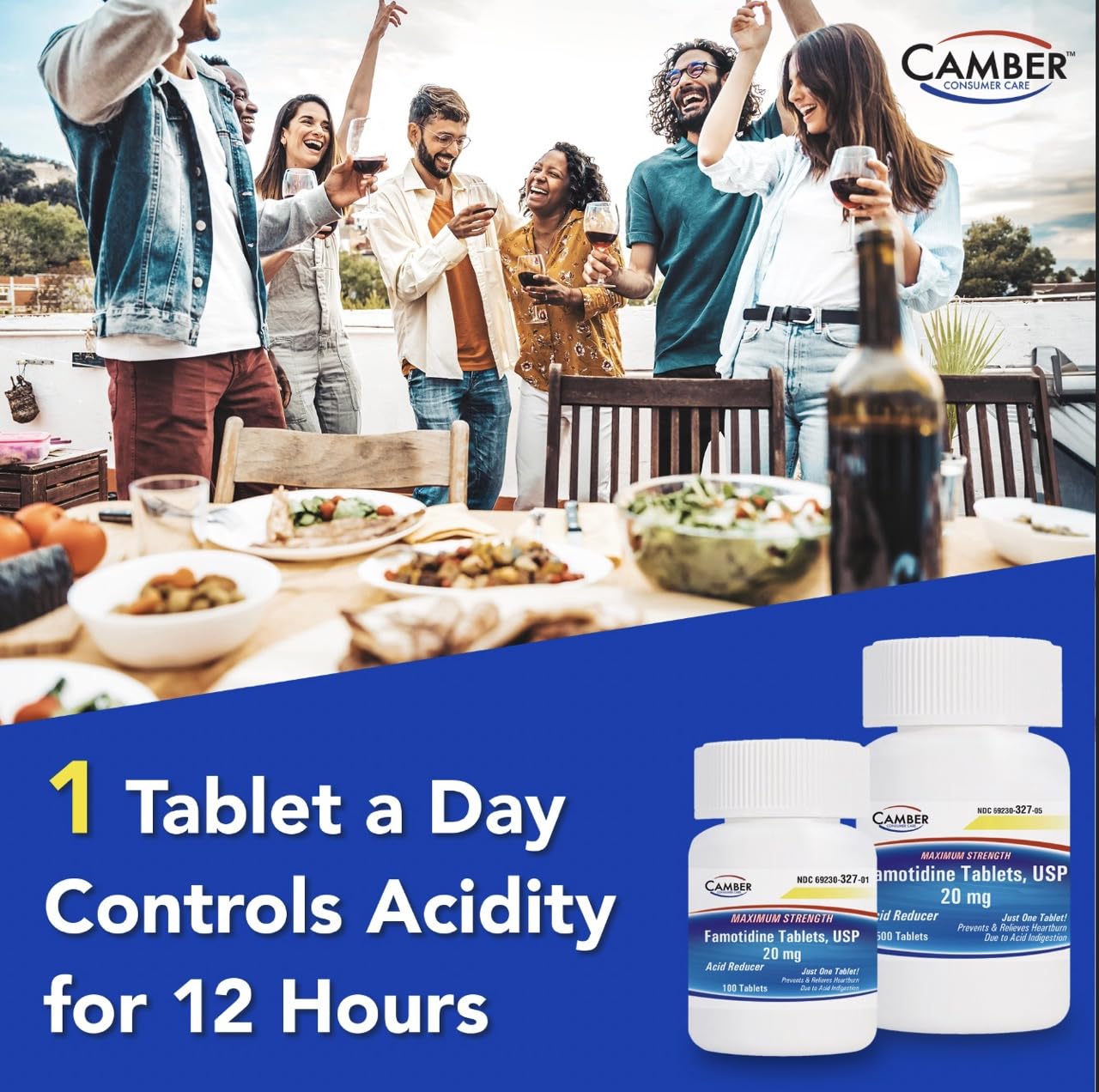 Camber Famotidine Tablets 20 mg Maximum Strength Acid Reducer 500ct Family Pack CAMBER PHARMACEUTICALS, INC buy supplements Au