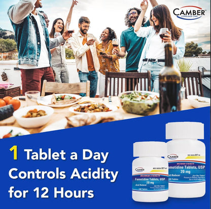 Camber Famotidine Tablets 20 mg Maximum Strength Acid Reducer 500ct Family Pack CAMBER PHARMACEUTICALS, INC buy supplements Au