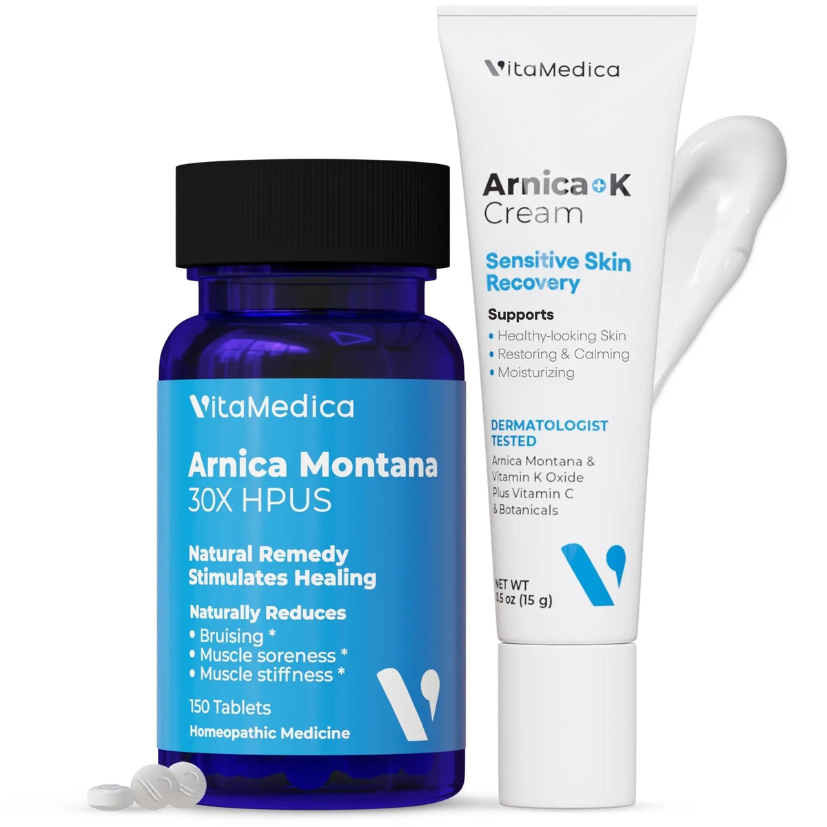 VitaMedica Arnica Montana Tablets & Arnica Cream Bundle - 150 Rapid Dissolve Tablets + 0.5 oz Vitamin K Topical Cream VitaMedicaBuy Supplements Australia