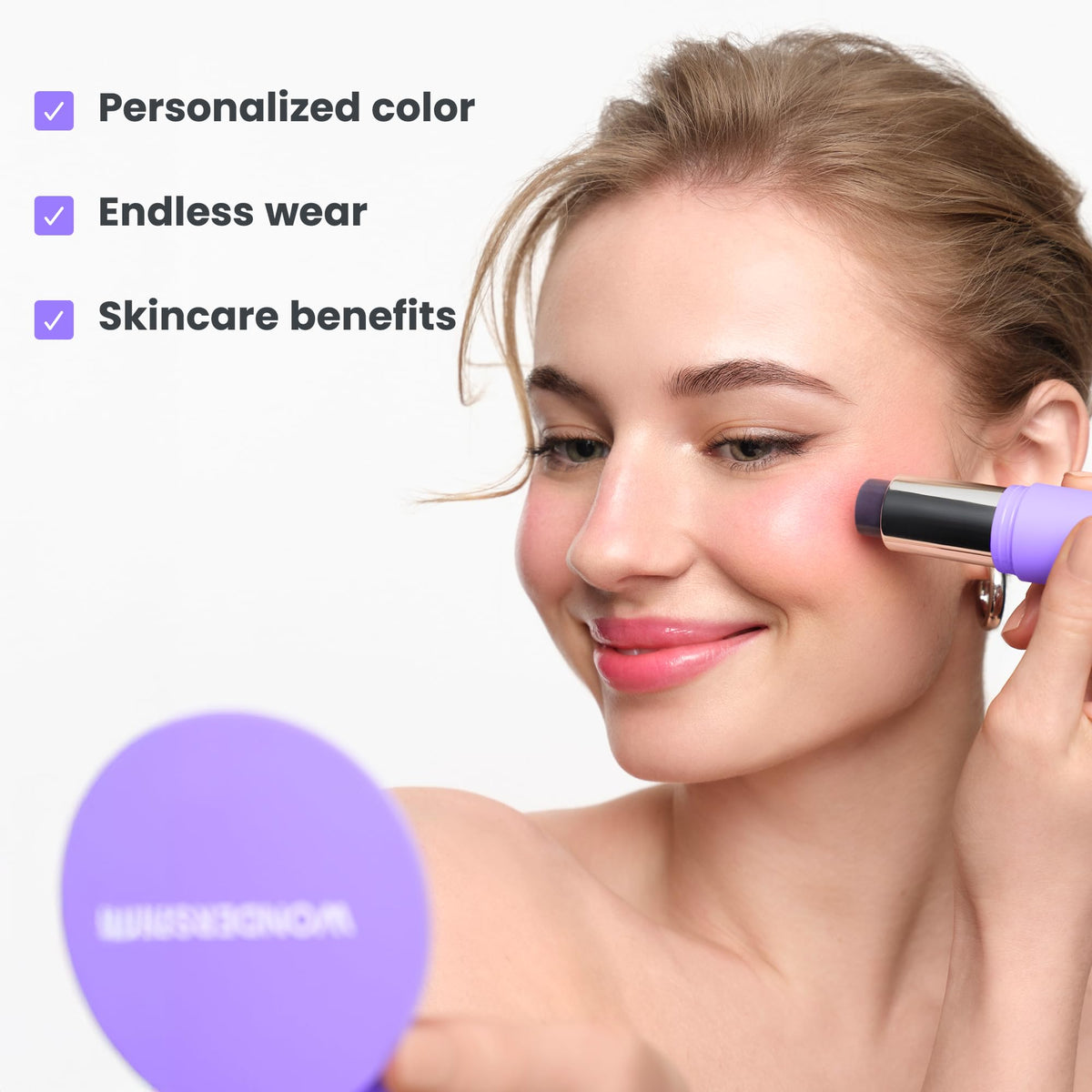 Wonderskin Cream Blush Stick pH-Activated - pHlush Stick Multi-Use, Blush for Cheeks and Lips, Cooling Nourishing Color-Adjusting Makeup WonderskinBuy Supplements Australia