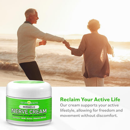 Neuro Health Miracle Nerve Cream - XL 4oz JAR - Maximum Strength - Turmeric and Arnica Blend for Neuropathy Discomfort Relief - Soothing Foot & Hand Formula with MSM, B6, E - Made in USA Neuro HealthBuy Supplements Australia