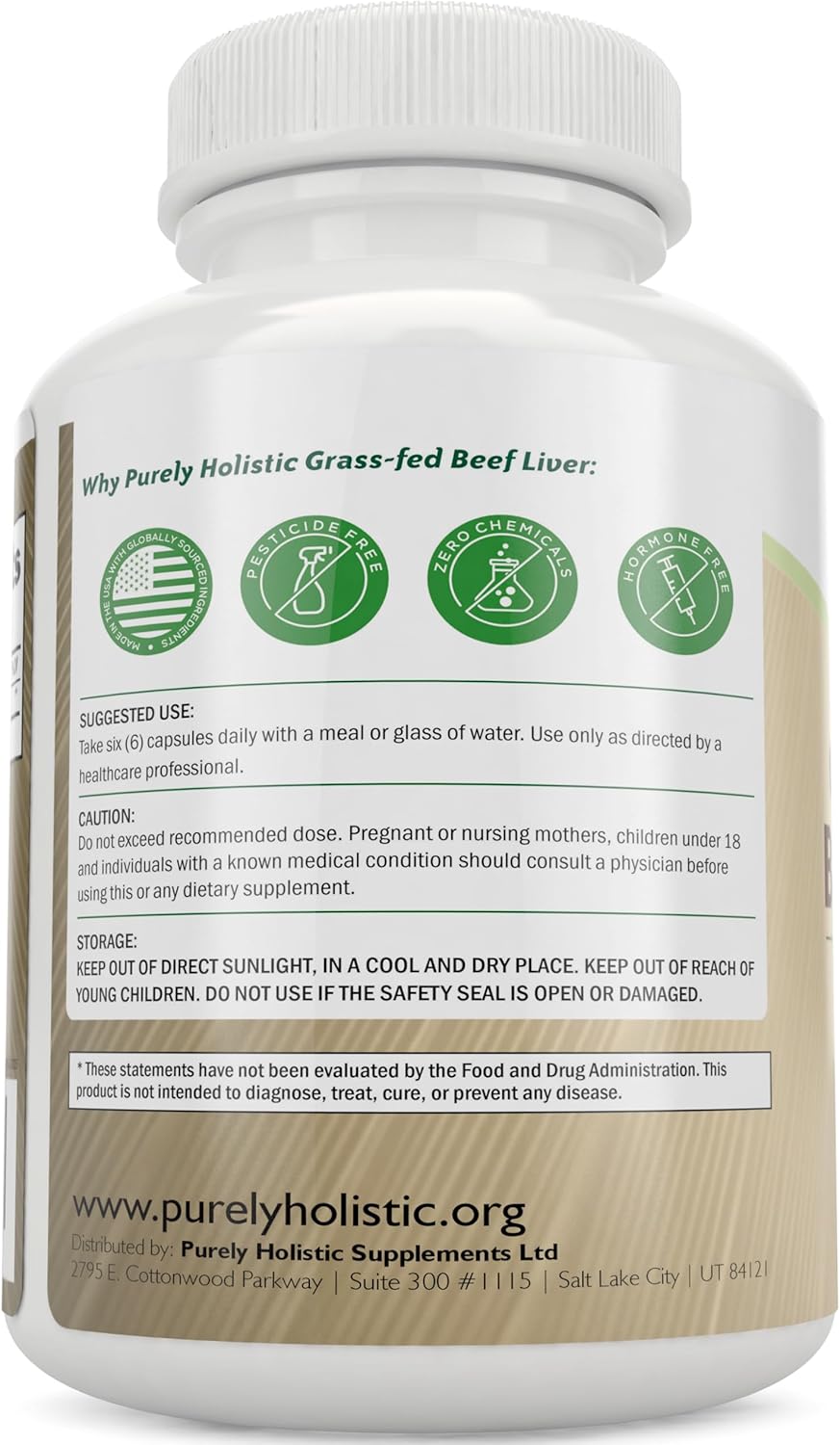 Grass Fed Beef Liver Capsules, 750mg Per Capsule, Energy Support, 270 Ct | Pasture-Raised Hormone-Free and Non-GMO Beef Liver Supplement, Desiccated Ancestral Organ Supplements for Men and Women
