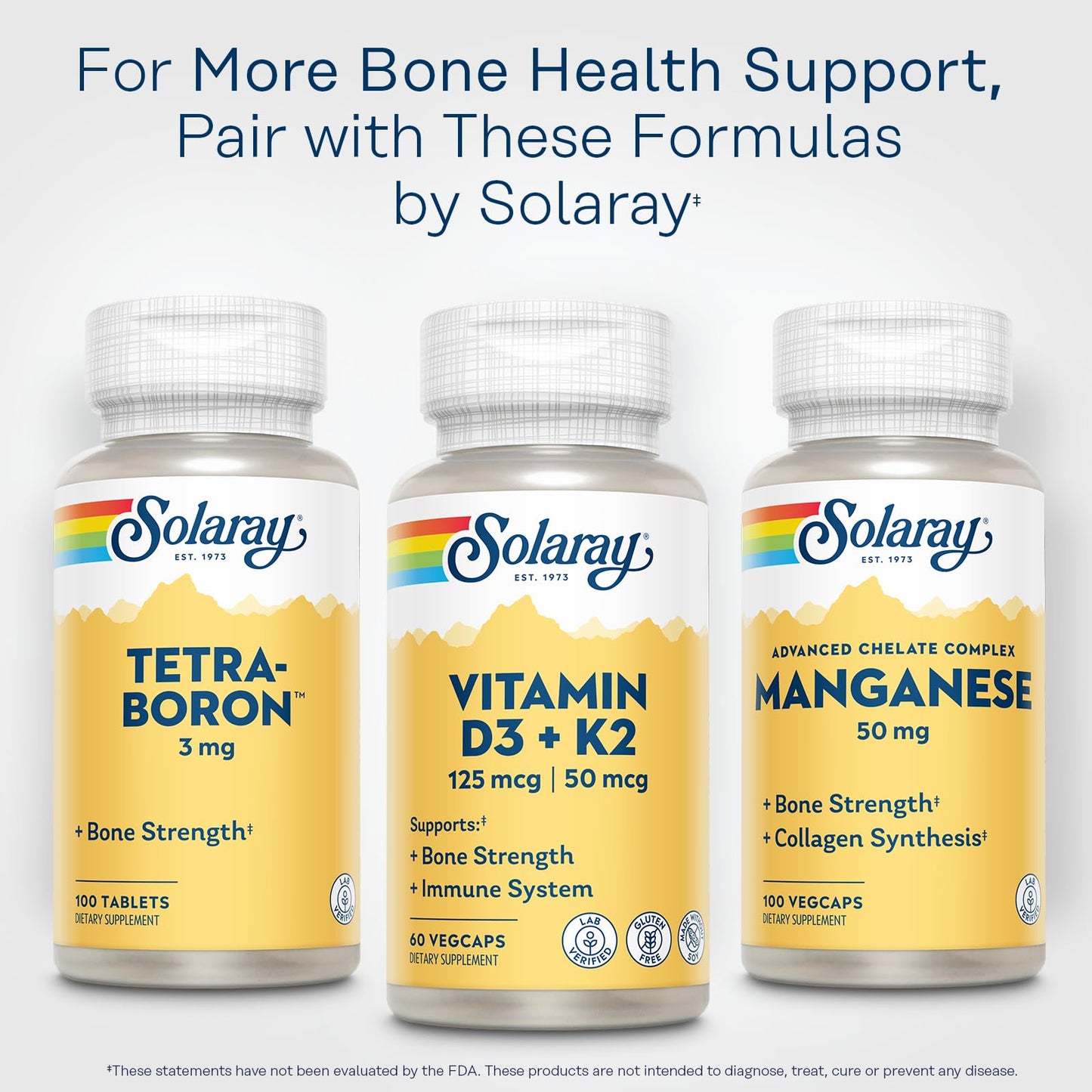 SOLARAY Vitamin D3 K2, K2 D3 Vitamin Supplement for Calcium Absorption, Bone Strength, Cardiovascular & Immune Function Support, Made Without Soy, 60-Day Guarantee, 60 Servings, 60 VegCaps SOLARAY buy supplements Au