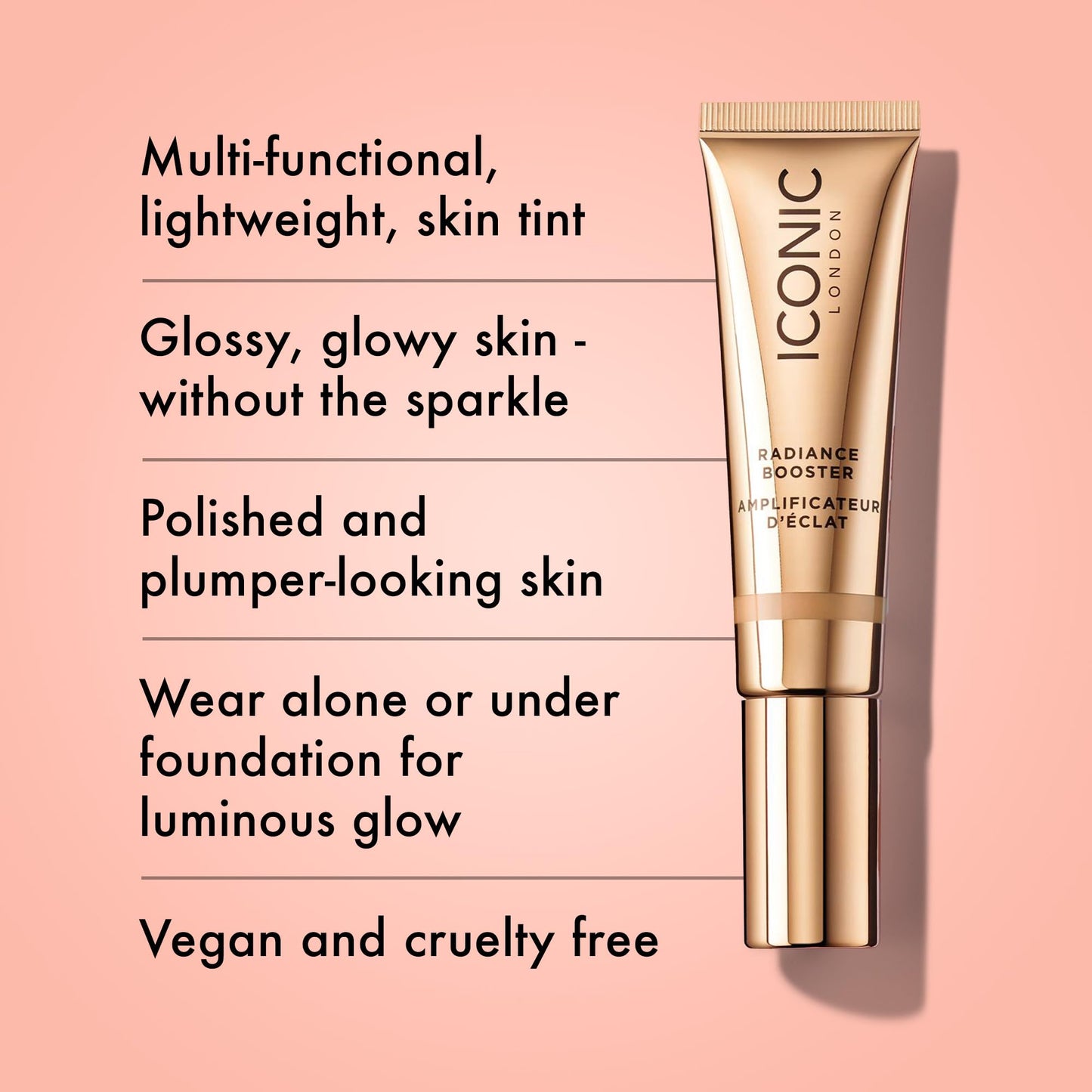 ICONIC LONDON Radiance Booster | Liquid Radiance Lightweight Skin Tint for a Glowy Makeup Look, Cruelty Free, Vegan Makeup (Honey Glow) 30 mL/ 1.01 Fl Oz ICONIC LONDON buy supplements Au