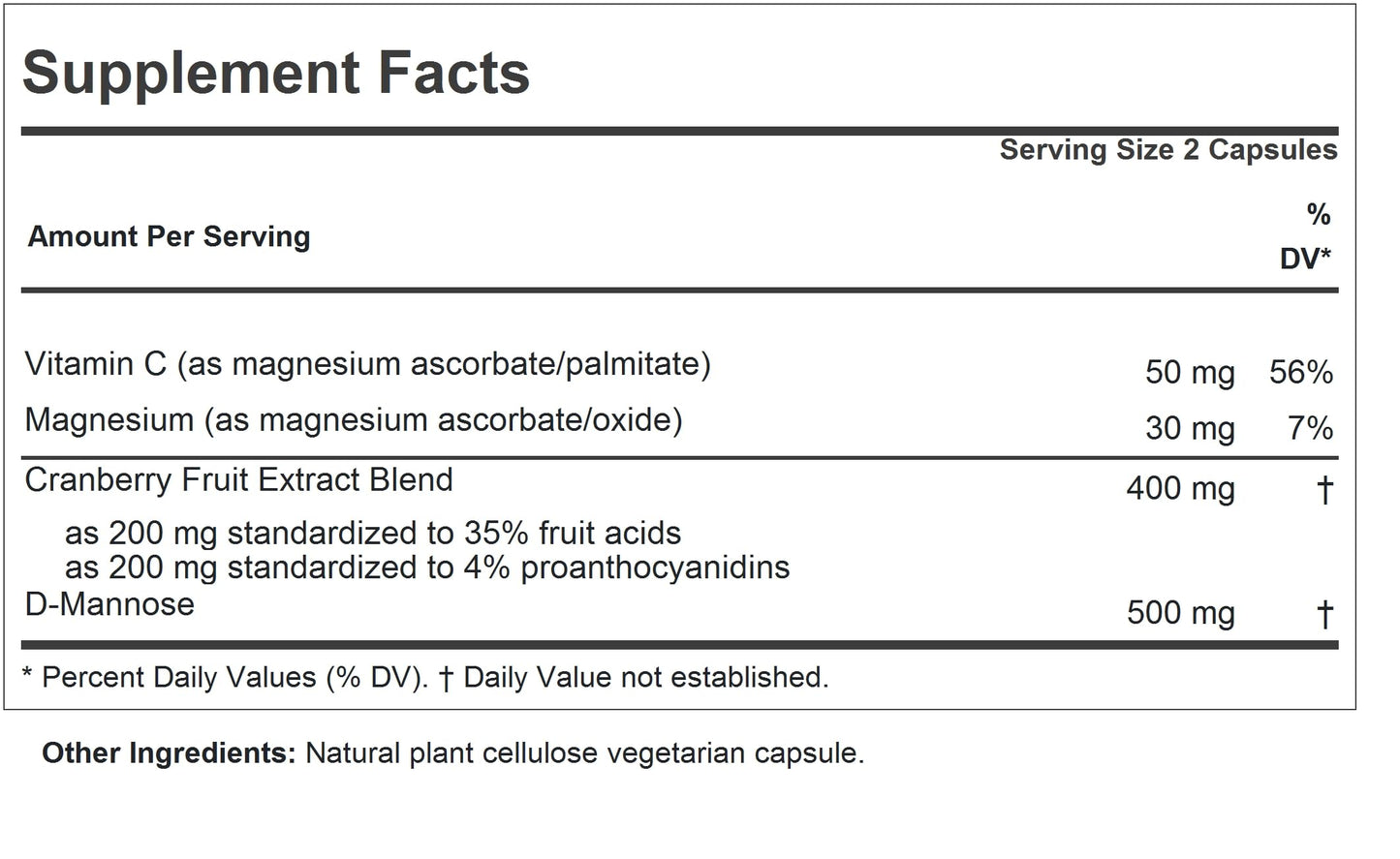 Andrew Lessman ProCaps Cranberry with D-Mannose 60 Capsules | Standardized cranberry, D-Mannose, Vitamin C & Magnesium. Urinary tract support without cranberry juice sugar or calories.