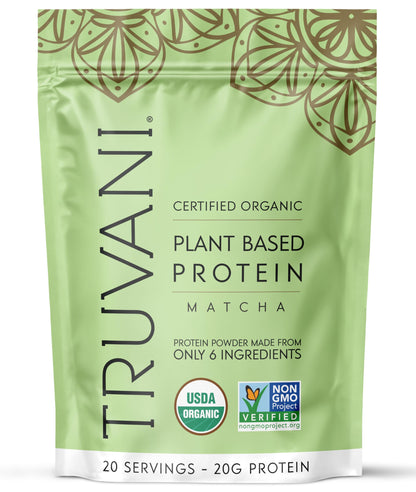 Truvani Organic Plant Based Protein Powder | Vanilla | 18 Servings | Vegan | 20g Pea Protein | Keto | Gluten & Dairy Free | Low Carb | No Added Sugar
