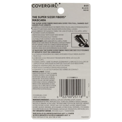 COVERGIRL Super Sizer Fibers Mascara, Black 805, 0.35 Ounce (Packaging May Vary) Volumizing Mascara with Brush COVERGIRLBuy Supplements Australia
