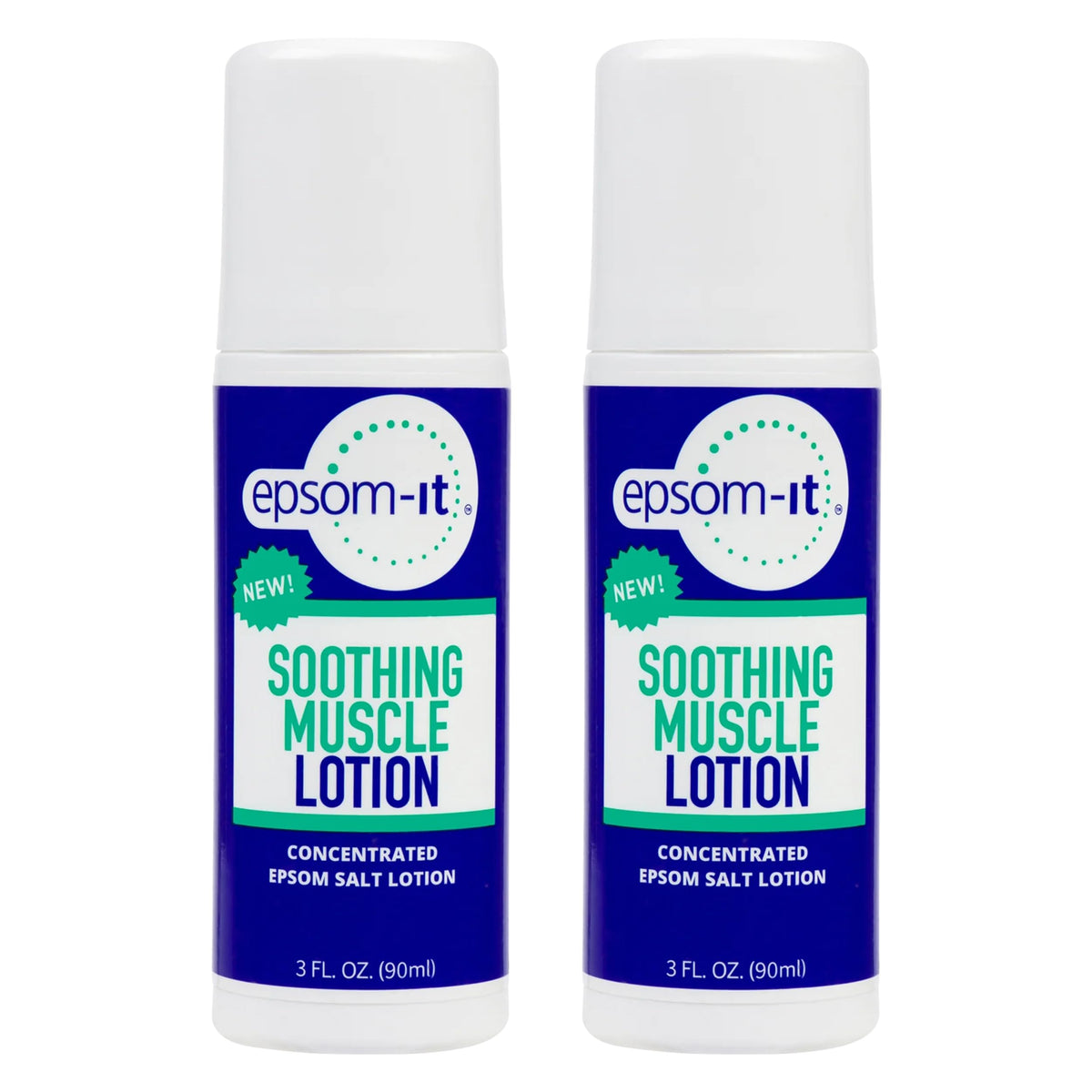 EPSOM-IT Soothing Muscle Lotion - Roll On Epsom Salt Lotion with Arnica for Muscle Stiffness, Leg, Knees and Feet Discomfort, Topical Magnesium Cream, 3oz, 2-Pack EPSOM-ITBuy Supplements Australia