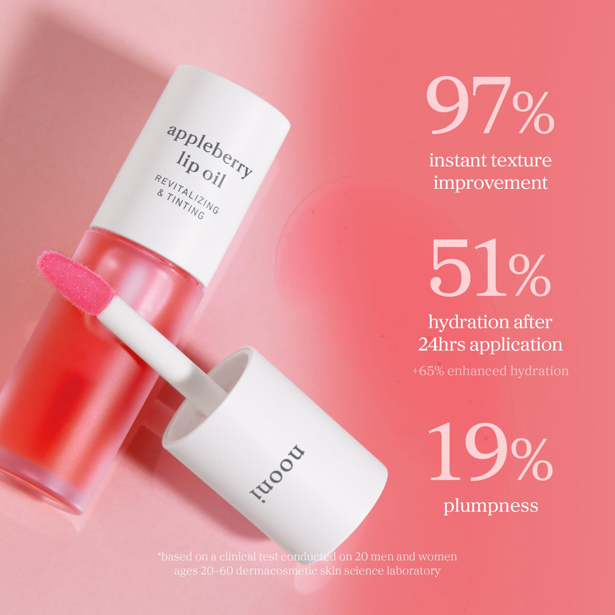 NOONI Korean Lip Oil - Appleberry | Long-Lasting, Moisturizing, Plumping, Revitalizing for Dry Lips, Waterproof, No Peel Off, Hydrating, Nourishing Crystal Clear, Stocking Stuffers, 0.12 FL Oz NOONIBuy Supplements Australia