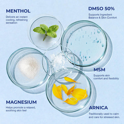 PURESKIN DMSO Relief Cream – Pharmaceutical Grade Fast-Absorbing Cooling Formula for Active Lifestyles – Lightweight Cream with Arnica, MSM, Magnesium, Menthol & Aloe, 4 oz PURESKIN buy supplements Au