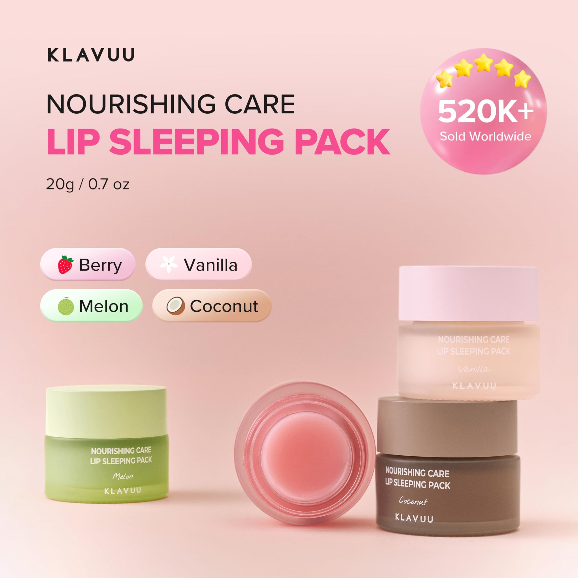 Klavuu Lip Mask Sleeping Pack (0.7oz) – Overnight Deep Hydrating Korean Lip Balm Treatment for Very Dry, Chapped Lips | Lip Lightening & Plumping with Instant Hydration | Gentle Exfoliating (Berry) KLAVUUBuy Supplements Australia