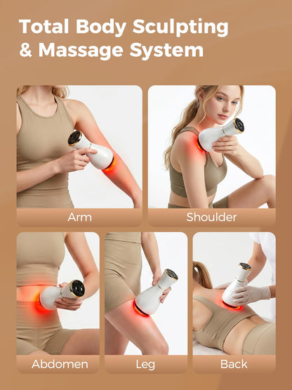 Electric Cupping Massager for Body with Suction, Microcurrent, Red Light & Heat, Lymphatic Drainage Massager, 12 Intensity Body Sculpting Machine, Cellulite Massage Tool for Arms Legs Waist Back-White FEEOLA buy supplements Au