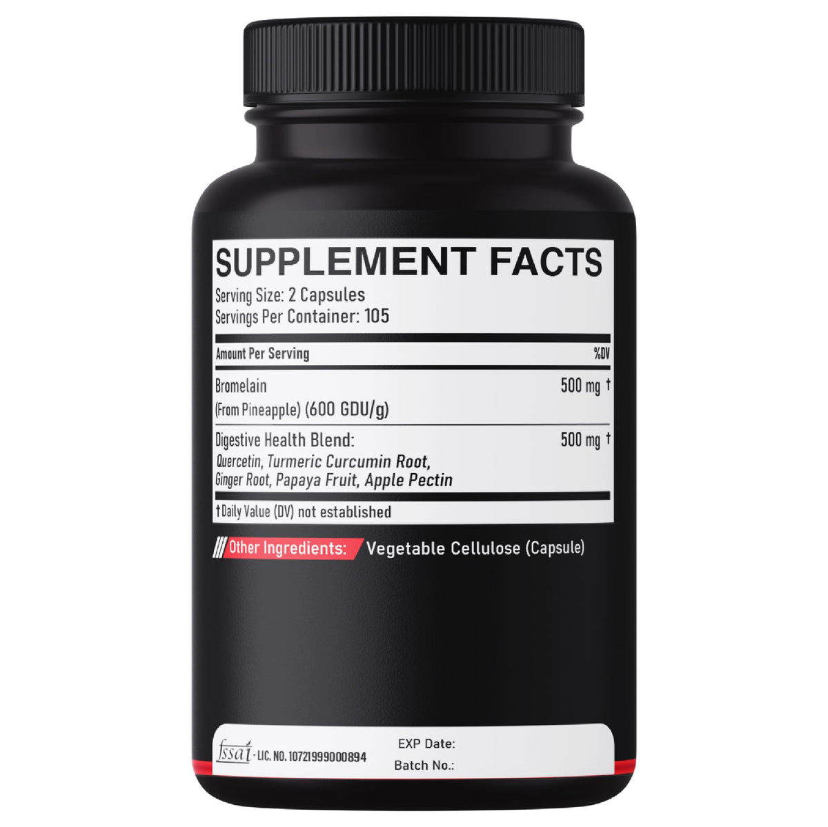 DEDICAD 6in1 Bromelain 500mg Supplement - 1000mg per Serving - 210 Capsules with Digestive Health Blend as Quercetin, Ginger, Turmeric, Papaya - Support Overall Health, Digestion & Immune System DEDICAD buy supplements Au