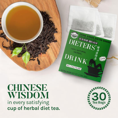 Uncle Lees Dieters Detox Tea for Weight Loss and Belly Fat, Chinese Green Herbal Tea with Senna Leaves, 100% Natural, Weight Loss for Women & Men, Pack of 2-30 Tea Bags Per Box