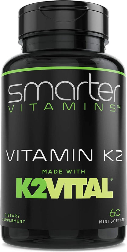 Vitamin K2 MK7 100mcg with K2VITAL for Bone & Heart Support – 60 Softgels | Made with K2VITAL MK-7 and kale powder in convenient liquid softgels for daily vitamin K2 supplementation.