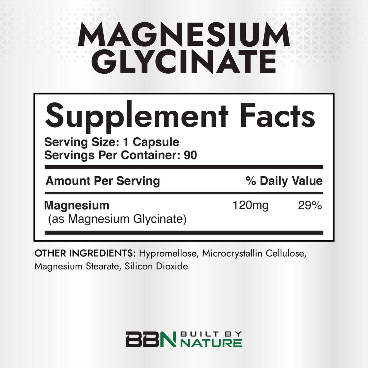 Built By Nature Magnesium Glycinate - Chelated for High Absorption – Supplement to Support Sleep, Muscle, Heart & Nerve Health - 120 mg Magnesium per Serving/Capsule - 90 Capsules Built by NatureBuy Supplements Australia
