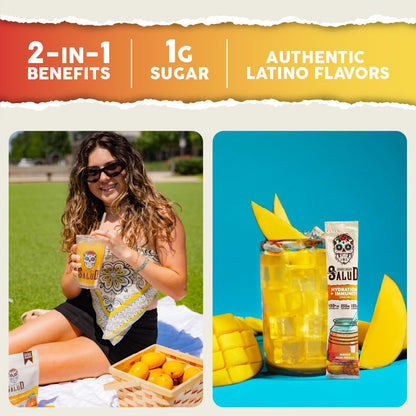 Salud 2-in-1 Hydration + Immunity Drink Mix, Cucumber Lime | Electrolytes Powder, Agua Fresca, Elderberry, Dairy & Soy Free, Non-GMO, Gluten Free, Vegan, 1g Sugar (15 Servings)