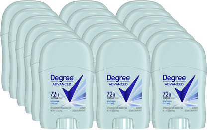 Degree Advanced Travel Deodorant Bulk Variety 24-Pack, 0.5 Oz Ea | 72H Body Heat Activated Mini Antiperspirant Deodorant Bundle | 12 Cool Rush for Men + 12 Shower Clean for Women
