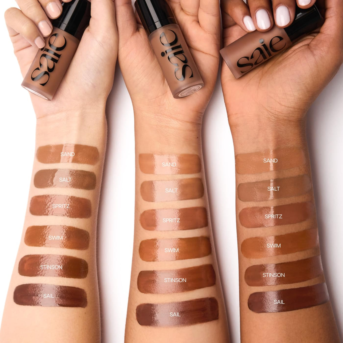 Saie Radiant Glow Duo - Dew Bronze Soft-Focus Liquid Bronzer in Sail (0.4 oz) & Mini Glowy Super Gel Lightweight Illuminator in Sunglow (0.5 oz), Hydrating Makeup Essentials for a Sun-Kissed Glow SaieBuy Supplements Australia