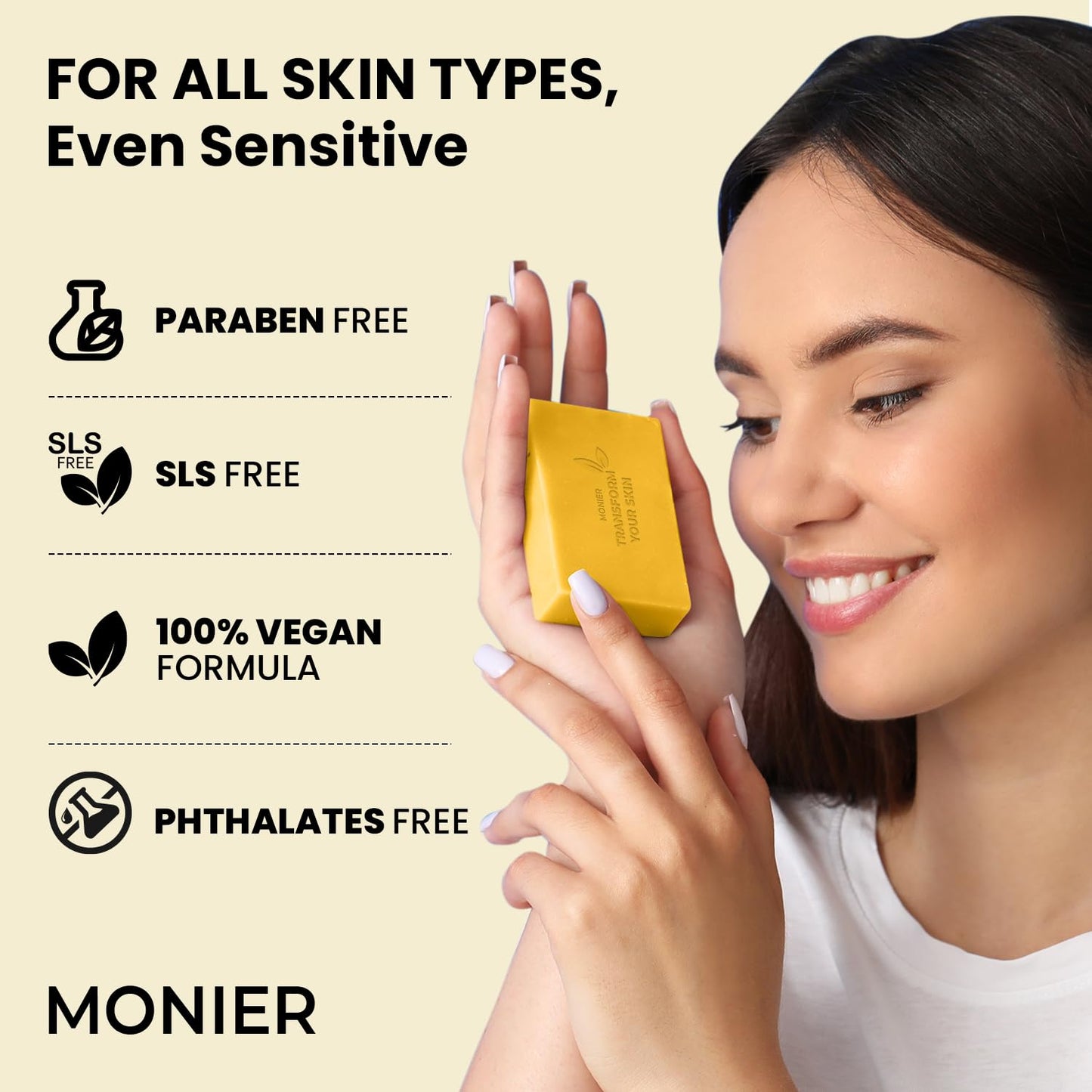 MONIER Brightening Lemon Turmeric Kojic Acid Soap Bars - with Collagen | with Collagen, Turmeric, Coconut Oil, Moisturizing & Nourishing, Original Japanese Complex (2 Soap Bars + Storage Net)