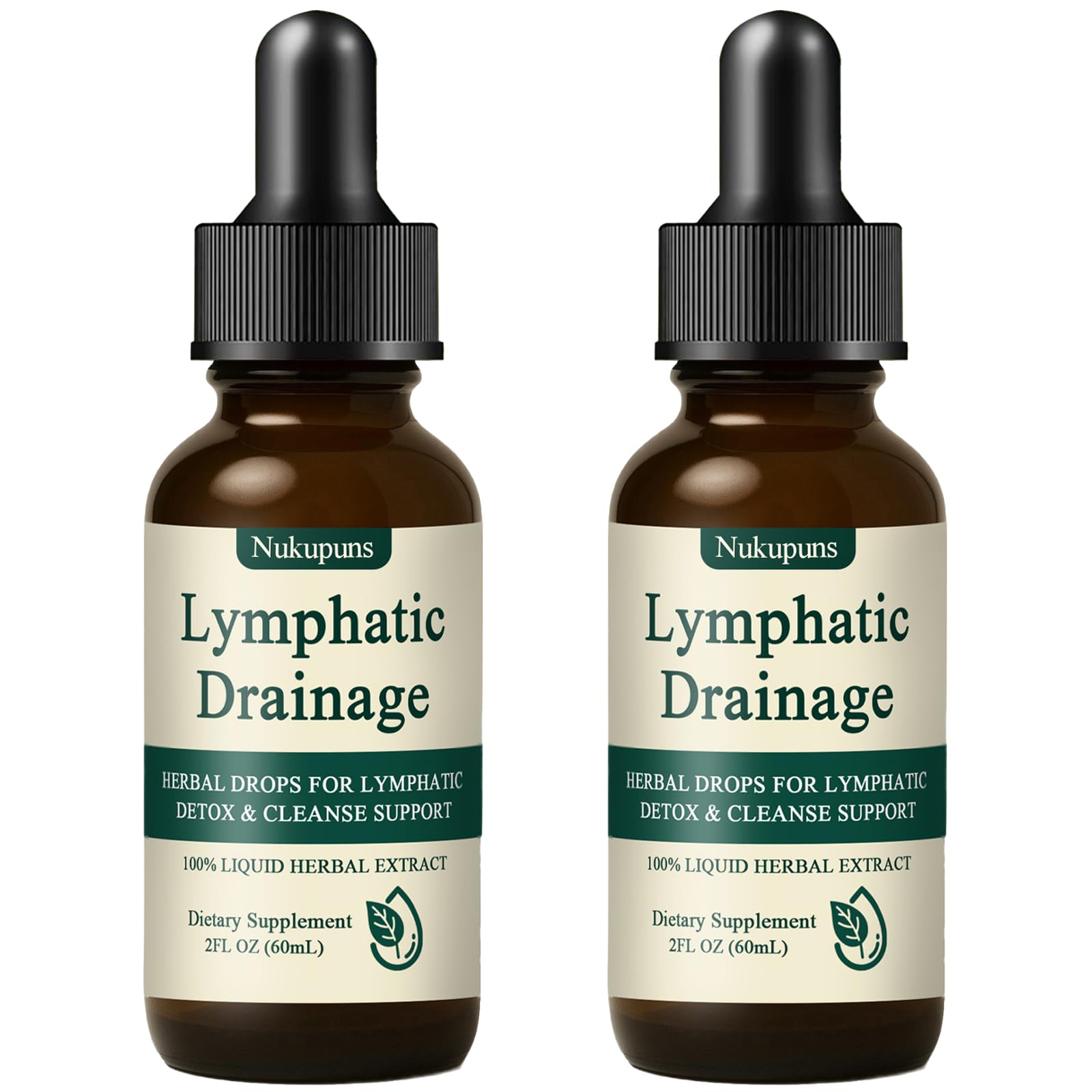 Nukupuns Lymphatic Drainage Drops, Lymphatic Drainage Supplements, Herbal Blend-Lymph System Support, Lymphatic Drainage, Vegan & Non-GMO (2pcs) Nukupuns buy supplements Au