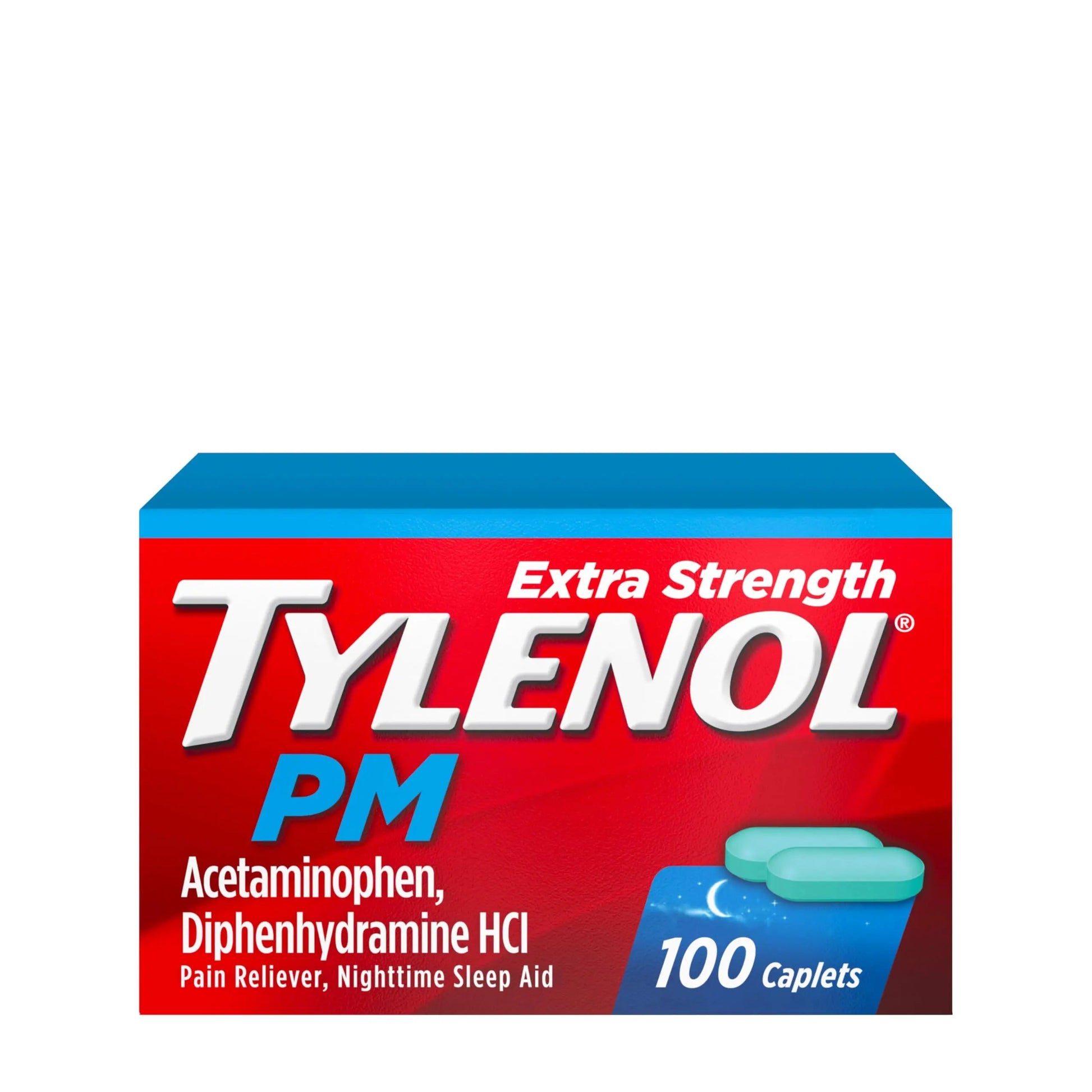 Tylenol PM Extra Strength Nighttime Pain Reliever & Sleep Aid Caplets, Fast, Strong Pain Relief, 500 mg Acetaminophen & 25 mg Diphenhydramine HCl, Non-Habit Forming Medicine for Aches & Cramps, 100 Ct TylenolBuy Supplements Australia