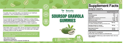 Totaria Sugar Free Soursop Oil Graviola Sea Moss Gummies - Support Digestive Sleep Skin Health, Immunity & Antioxidant - Guanabana Fruit with Sea Moss, 150mg Black Seed Oil Organic Non-GMO Vegan