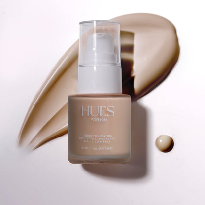Hues for Him Foundation for Men – Full-Coverage, Lightweight & Hydrating Fit | Natural Coverage | Oil Control & Perfect Fit for Men’s Faces | Available in 4 Shades | Fresh Canvas, .67oz HUES FOR HIMBuy Supplements Australia