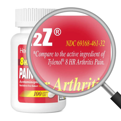 HealthA2Z® Pain Relief Extended Release | Acetaminophen 650mg | 8 Hours | Arthiritis Pain | Pain Reliever - Fever Reducer | Contains no Aspirin (100 Count) HealthA2ZBuy Supplements Australia