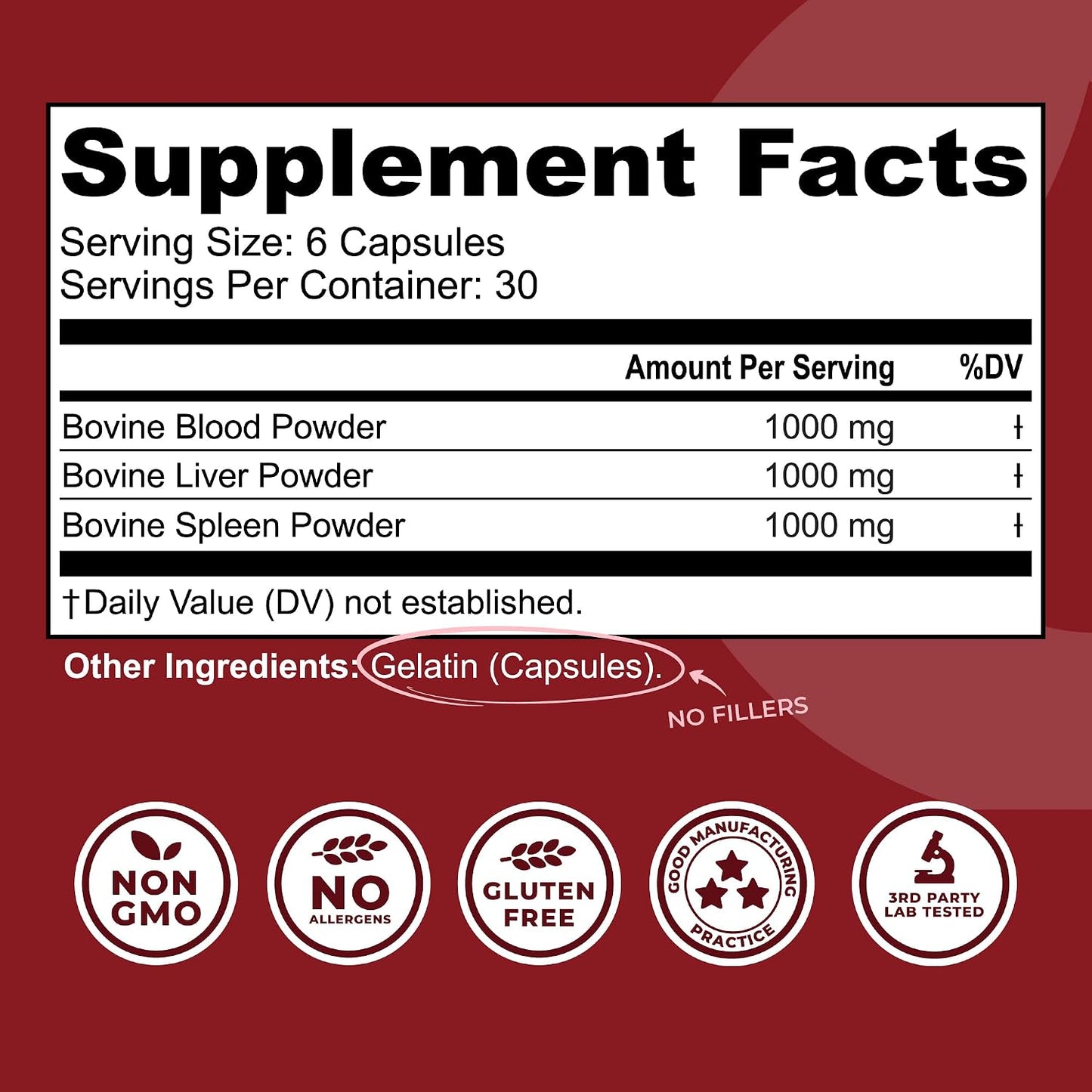 Left Coast Performance Grass Fed Beef Organ Supplement + Bovine Blood and Beef Liver Supplement - 100% Grass Fed, New Zealand Pasture Raised - No Fillers, Hormone & Antibiotic Free