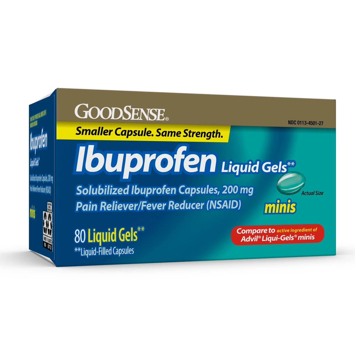 GoodSense Ibuprofen Mini Liquid-Gels, 200 mg, Liquid-Filled Capsules, Pain Reliever and Fever Reducer, 80 Count GoodSenseBuy Supplements Australia