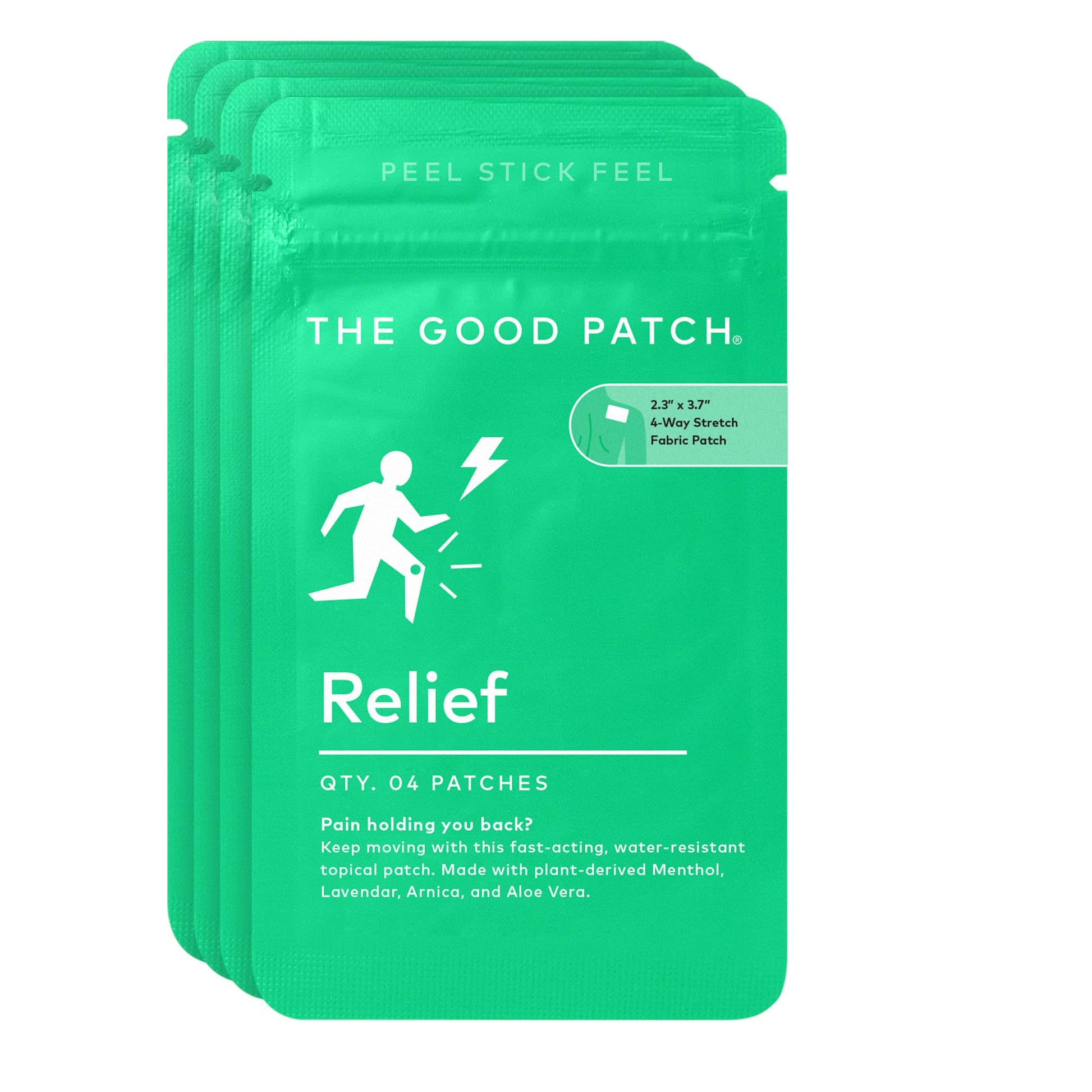 The Good Patch Muscle Pain Relief Patches, Natural Patch with Menthol, Lavender, Arnica and Aloe Vera, Sustained Release, Plant Powered Wearable Wellness, For Back, Neck, Arms, Legs (16 Total Patches) The Good PatchBuy Supplements Australia