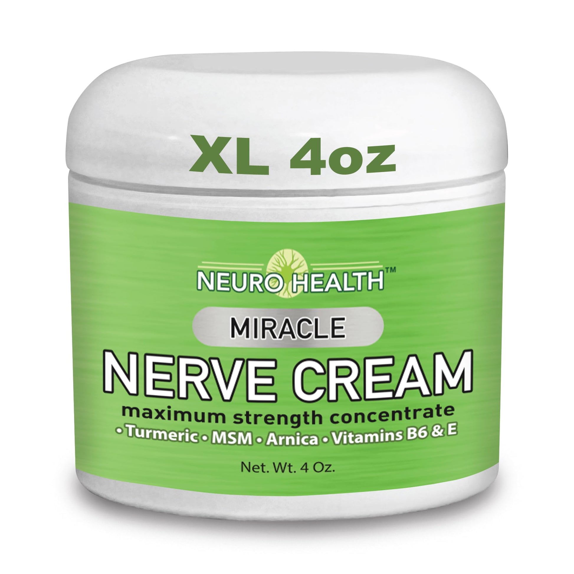 Neuro Health Miracle Nerve Cream - XL 4oz JAR - Maximum Strength - Turmeric and Arnica Blend for Neuropathy Discomfort Relief - Soothing Foot & Hand Formula with MSM, B6, E - Made in USA Neuro HealthBuy Supplements Australia
