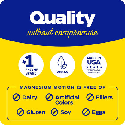 Enzymedica Magnesium Motion Supplement for Women & Men - Triple Magnesium Complex, ATA Mg, Malate & Glycinate, Muscle & Bone Health Support Capsules, High Bioavailability, Vegan, Gluten Free- 120 Caps