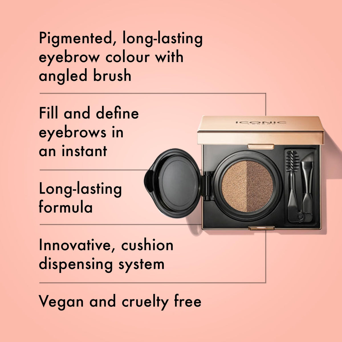 ICONIC LONDON Eyebrow Cushion 2 Colour Sculpter | Fill and Define Eyebrows, Includes a Double Sided Applicator, (Ash Blonde) ICONIC LONDON buy supplements Au
