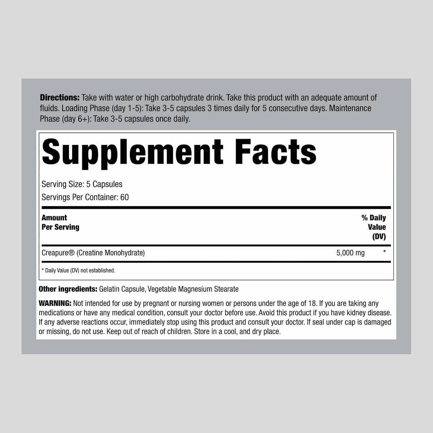 Fitness Labs German Creatine Monohydrate Capsules | 1000mg | 300 Pills | Supplement for Men and Women | Non-GMO, Gluten Free