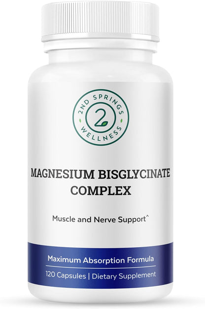 Magnesium Bisglycinate Complex 400mg Supplement | Albion TRAACS Chelated, Maximum Absorption, Gentle on Stomach, Highly Bioavailable, 120 Capsules