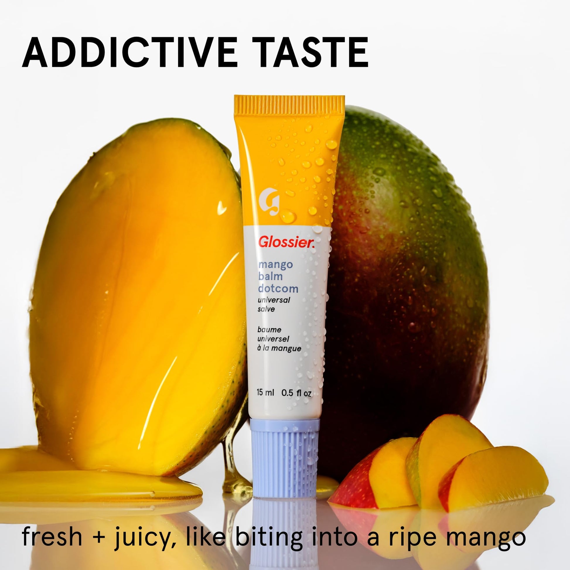 Glossier Balm Dotcom Hydrating Tinted Lip Balm - Universal Salve, Up to 12Hr Moisture for Dry Lips, Cuticles & Skin - Lanolin, Beeswax & Castor Oil - Mango, Tropical Peach Tint, 15ml GlossierBuy Supplements Australia