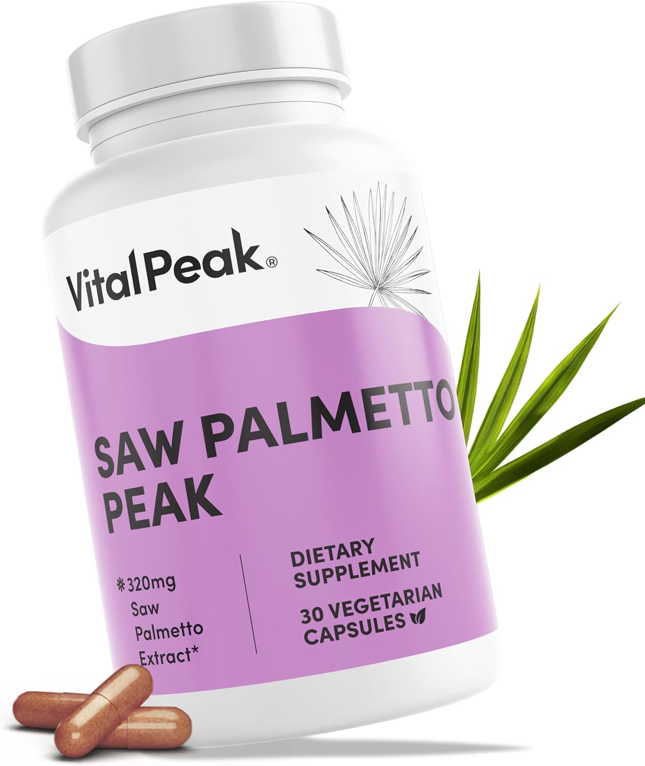Saw Palmetto for Man & Women - Saw Palmetto Extract 320mg - Prostate Health Supplements for Men & Saw Palmetto for Women Hair Loss - Natural DHT Blocker, Vegan, Non-GMO - 30 Capsules