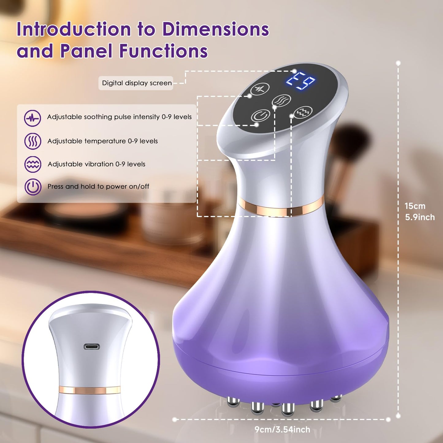 Lymphatic Drainage Massager, Anti Cellulite Massage Tool For Thigh & Belly Stretch Marks & Cellulite Reduction, Handheld Massage tools for Sciatica Nerve, Legs, Arms, Hip, Muscle, Low Back Pain Relief AIHEU buy supplements Au