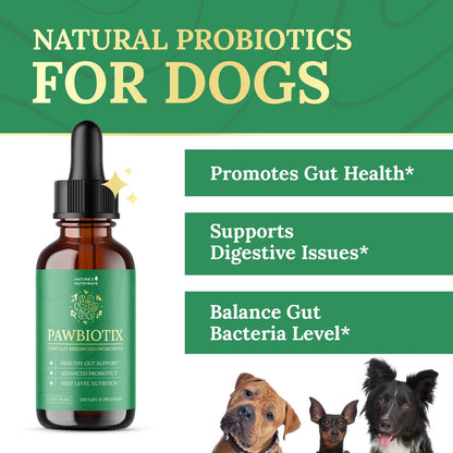 Pawbiotix Liquid Probiotics for Dogs – 1oz, 1 Month Supply | Liquid probiotic drops for dogs, Beacon flavor | Original formula | Add to food or water, easy daily dose