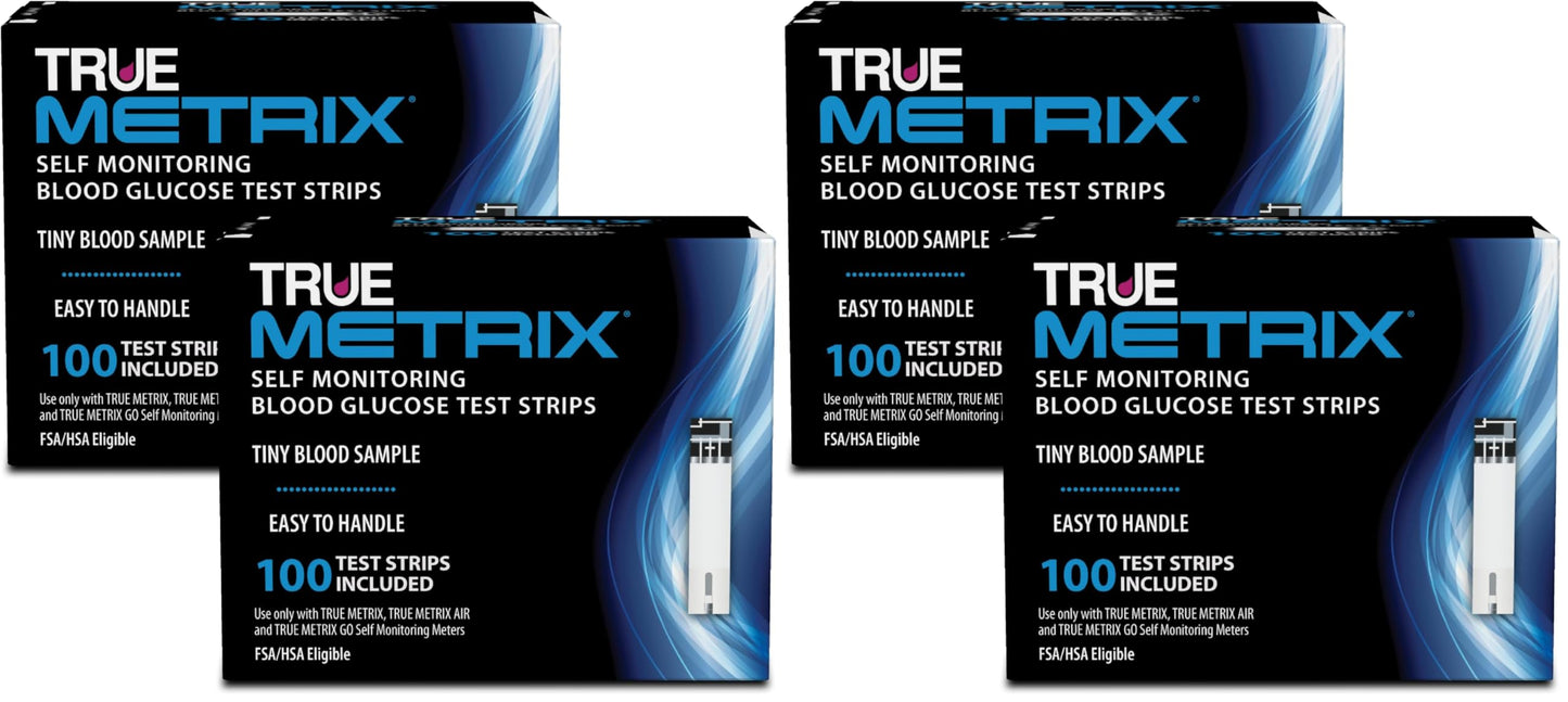 TRUE METRIX Self Monitoring Blood Glucose Test Strips, 100 Count | Blood Glucose Test Strips Compatible with TRUE METRIX Family of Self Monitoring Blood Glucose Meters, Value Pack